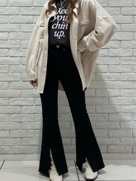 「one way（ワンウェイ）のアイテム（ブーツ）」を使った、onewayさん（レディース・157cm）の秋コーディネート