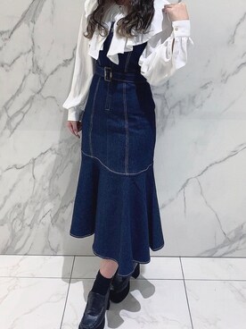 「one way（ワンウェイ）のアイテム（ジャンパースカート）」を使った、onewayさん（レディース・160cm）の冬コーディネート