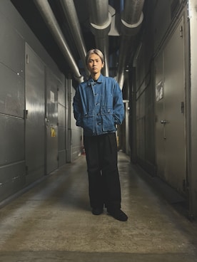 「デニムっていいよね」｜「アイテム（ジャケット/アウター）」を使った、rikiyaさん（メンズ・169cm）の冬コーディネート