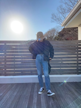 「Levi's（リーバイス）のアイテム（ダウンジャケット/コート）」を使った、mikiさん（レディース・174cm）の冬コーディネート
