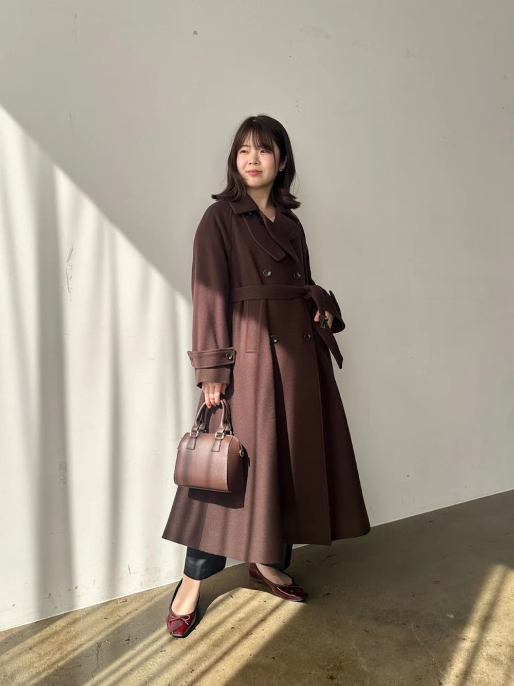 COHINA（コヒナ）の「2wayカラーバックフレアウールコート【低