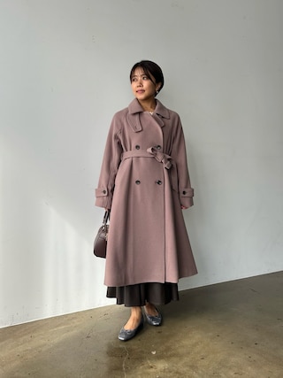 COHINA（コヒナ）の「2wayカラーバックフレアウールコート【低