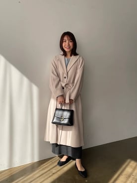 「白コート」｜COHINAさん（レディース・152cm）の秋コーディネート