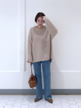 「un dix cors（アンディコール）の《予約》【ALICE MARTHA（アリスマーサ）】ギャザーショルダーバッグ（ショルダーバッグ）」を使った、TANさん（レディース・157cm）の秋コーディネート