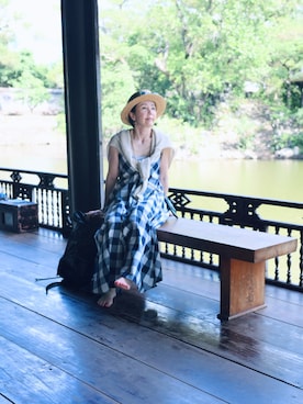 「James Lock ＆ Co． Hatters（ジェームスロック）のアイテム（帽子）」を使った、Michi  Murakamiさん（レディース・170cm）の夏コーディネート
