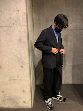 「weac.（ウィークス）のアイテム」を使った、青井丈治さん（メンズ・168cm）の冬コーディネート