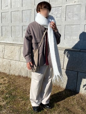 「新年一発目」｜「アイテム（スラックス）」を使った、シゲさん（メンズ・161cm）の冬コーディネート