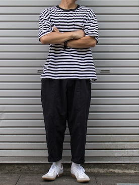 「nowm（ノウム）のアイテム（パンツ）」を使った、rai.さん（メンズ・160cm）の夏コーディネート
