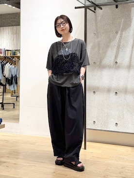 「LEPSIM（レプシィム）のアソートビスチェ　1044015（その他トップス、ブラック系）」を使った、kotomiさん（レディース・157cm）の夏コーディネート
