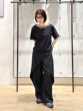 「LEPSIM（レプシィム）の2WAYラップパンツ　670531（その他パンツ、ブラック系）」を使った、kotomiさん（レディース・157cm）の春コーディネート