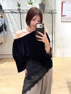 「LEPSIM（レプシィム）のワイドコクーンパンツ　1047406（その他パンツ、ベージュ系）」を使った、kotomiさん（レディース・157cm）の夏コーディネート