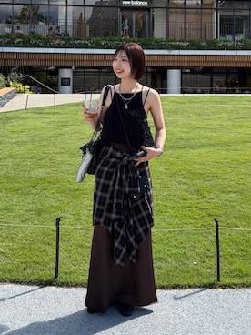 「LEPSIM（レプシィム）のアソートビスチェ　1044015（その他トップス、ブラック系）」を使った、kotomiさん（レディース・157cm）の夏コーディネート