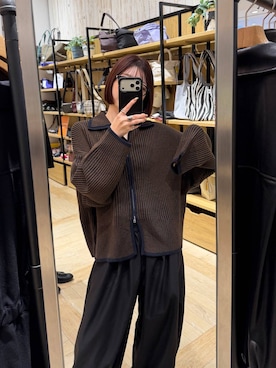 「アイテム（カーディガン/ボレロ、ブルー系）」を使った、kotomiさん（レディース・157cm）の秋コーディネート