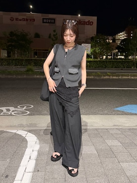 「LEPSIM（レプシィム）のアイテム（その他パンツ）」を使った、kotomiさん（レディース・157cm）の夏コーディネート