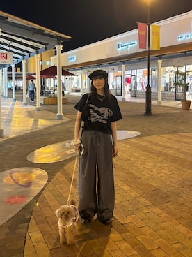 「アイテム（スラックス）」を使った、ミカさん（レディース・157cm）の秋コーディネート