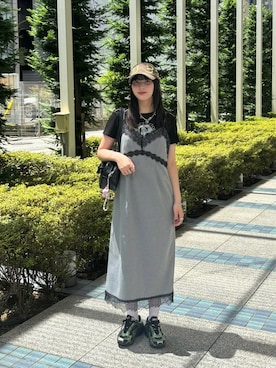 「アイテム（ワンピース/ドレス）」を使った、ミカさん（レディース・157cm）の夏コーディネート