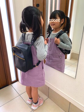 「アイテム（オールインワン・サロペット、パープル系）」を使った、hcmamaさん（キッズ・110cm）の秋コーディネート