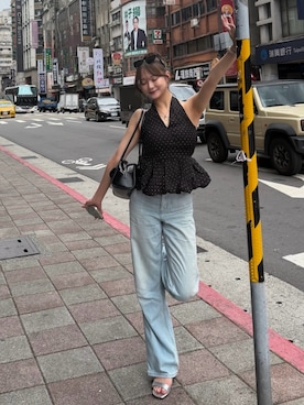 「gentle monster（ジェントルモンスター）のアイテム（サングラス）」を使った、LALAさん（レディース・157cm）の夏コーディネート
