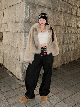 「アイテム（キャミソール）」を使った、LALAさん（レディース・157cm）の秋コーディネート