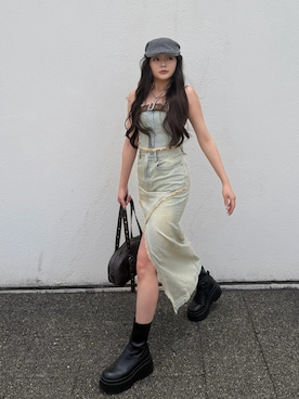 「MURUA（ムルーア）のアイテム（トップス）」を使った、LALAさん（レディース・157cm）の春コーディネート