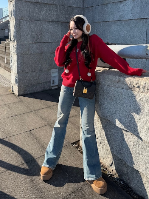 レディース デニム スリム ブーツカット D-HUSH L.28（デニムパンツ
