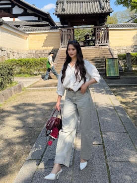 「anuans（アニュアンス）のアイテム」を使った、LALAさん（レディース・157cm）の春コーディネート