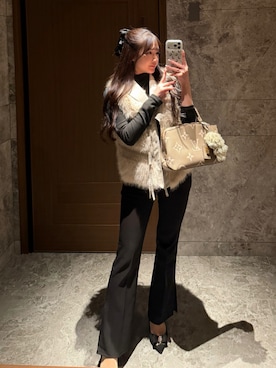 「RANDA（ランダ）のアイテム」を使った、LALAさん（レディース・157cm）の冬コーディネート