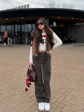 「PUMA(プーマ)のアイテム」を使った、LALAさん(レディース・157cm)の冬コーディネート