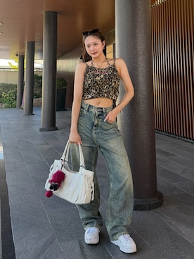 「ACLENT（アクレント）のアイテム」を使った、LALAさん（レディース・157cm）の夏コーディネート