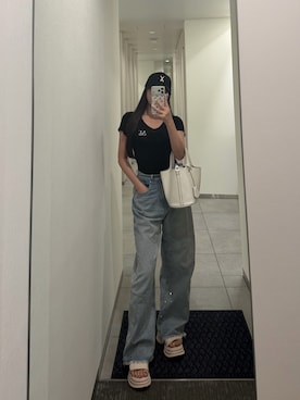 「MUCENT（ムセント）のアイテム」を使った、LALAさん（レディース・157cm）の夏コーディネート