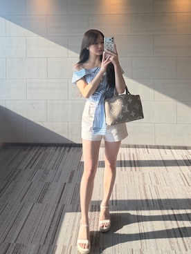 「LOUIS VUITTON（ルイヴィトン）のアイテム（バッグ）」を使った、LALAさん（レディース・157cm）の夏コーディネート