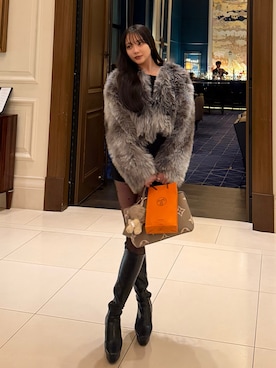 「RANDA（ランダ）のアイテム」を使った、LALAさん（レディース・157cm）の冬コーディネート