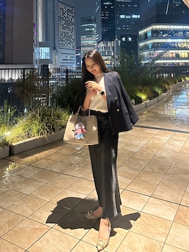 「アイテム（ビジネスバッグ）」を使った、LALAさん（レディース・157cm）の秋コーディネート