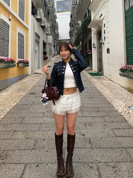 「GENERAL IDEA（ジェネラルアイデア）のアイテム」を使った、LALAさん（レディース・157cm）の春コーディネート