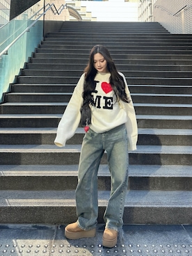 「アイテム（財布/小物）」を使った、LALAさん（レディース・157cm）の冬コーディネート