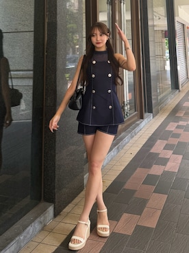 「LIPSERVICE（リップサービス）のアイテム」を使った、LALAさん（レディース・157cm）の夏コーディネート