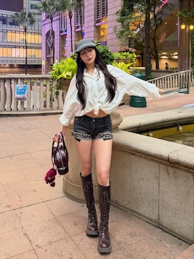 「anuans（アニュアンス）のアイテム」を使った、LALAさん（レディース・157cm）の春コーディネート