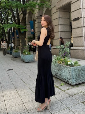 「アイテム（バングル/リストバンド）」を使った、LALAさん（レディース・157cm）の夏コーディネート