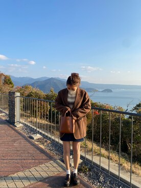 「UNIQLO（ユニクロ）のアイテム（ノーカラージャケット）」を使った、miyu.さん（レディース・161cm）の冬コーディネート