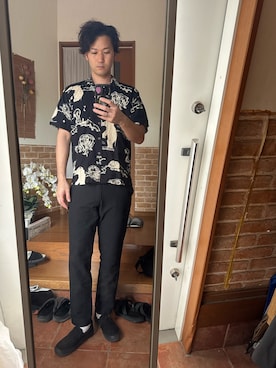 「アイテム（スリッポン）」を使った、ryuさん（メンズ・182cm）の秋コーディネート