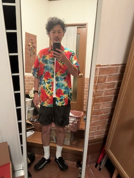 「KEEN（キーン）のアイテム（サンダル、ブラック系）」を使った、ryuさん（メンズ・181cm）の夏コーディネート