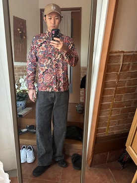 「アイテム（キャップ）」を使った、ryuさん（メンズ・182cm）の秋コーディネート