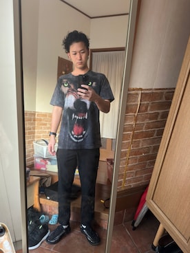 「KEEN（キーン）のアイテム（サンダル、ブラック系）」を使った、ryuさん（メンズ・181cm）の夏コーディネート