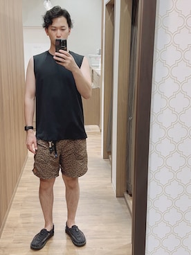 「アイテム（サンダル）」を使った、ryuさん（メンズ・182cm）の夏コーディネート