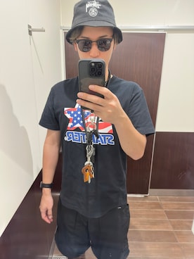 「STARTER BLACK LABEL（スターターブラックレーベル）のアイテム（Tシャツ/カットソー）」を使った、ryuさん（メンズ・181cm）の夏コーディネート