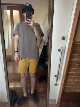 「アイテム（パンツ、イエロー系）」を使った、ryuさん（メンズ・182cm）の夏コーディネート