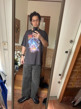 「KEEN（キーン）のアイテム（サンダル、ブラック系）」を使った、ryuさん（メンズ・181cm）の秋コーディネート