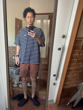 「KEEN（キーン）のアイテム（サンダル、ブラック系）」を使った、ryuさん（メンズ・181cm）の夏コーディネート