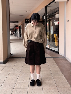 「BIRKENSTOCK（ビルケンシュトック）の21SS新作■BOSTON/ボストン ブラック (WOMEN)（サンダル、ブラック系）」を使った、amingoさん（レディース・162cm）の秋コーディネート