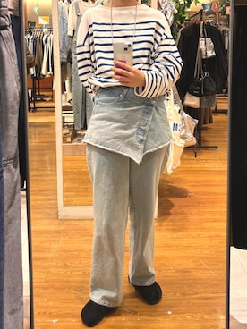 「BIRKENSTOCK（ビルケンシュトック）のBOSTON/ボストン ブラック (WOMEN)（サンダル）」を使った、amingoさん（レディース・162cm）の秋コーディネート
